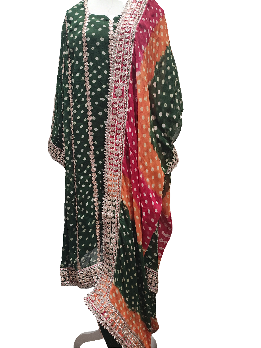 Stitched 3 piece Gotta work Chunri shafoon large size