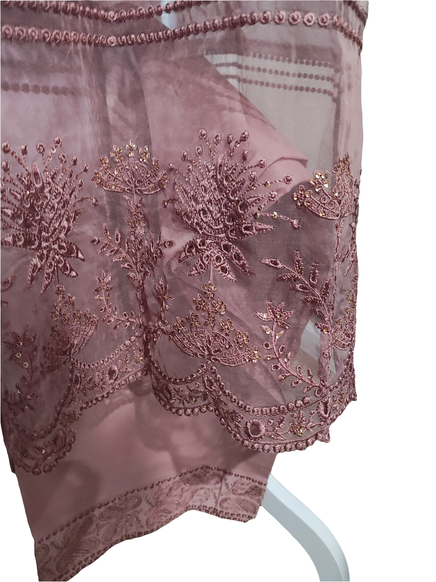 Stitched embroided cotton net medium size 2 piece