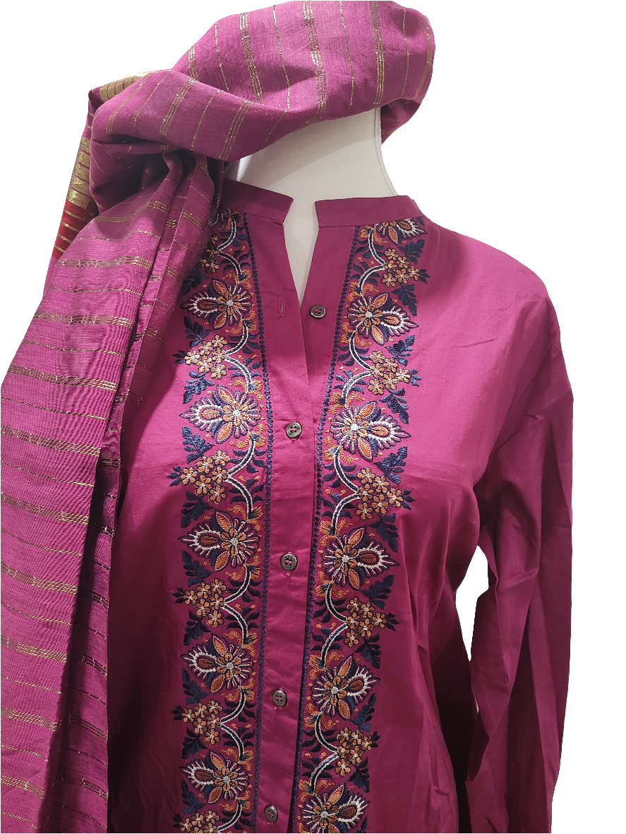 Stitched embroided 2 piece medium size lawn suit