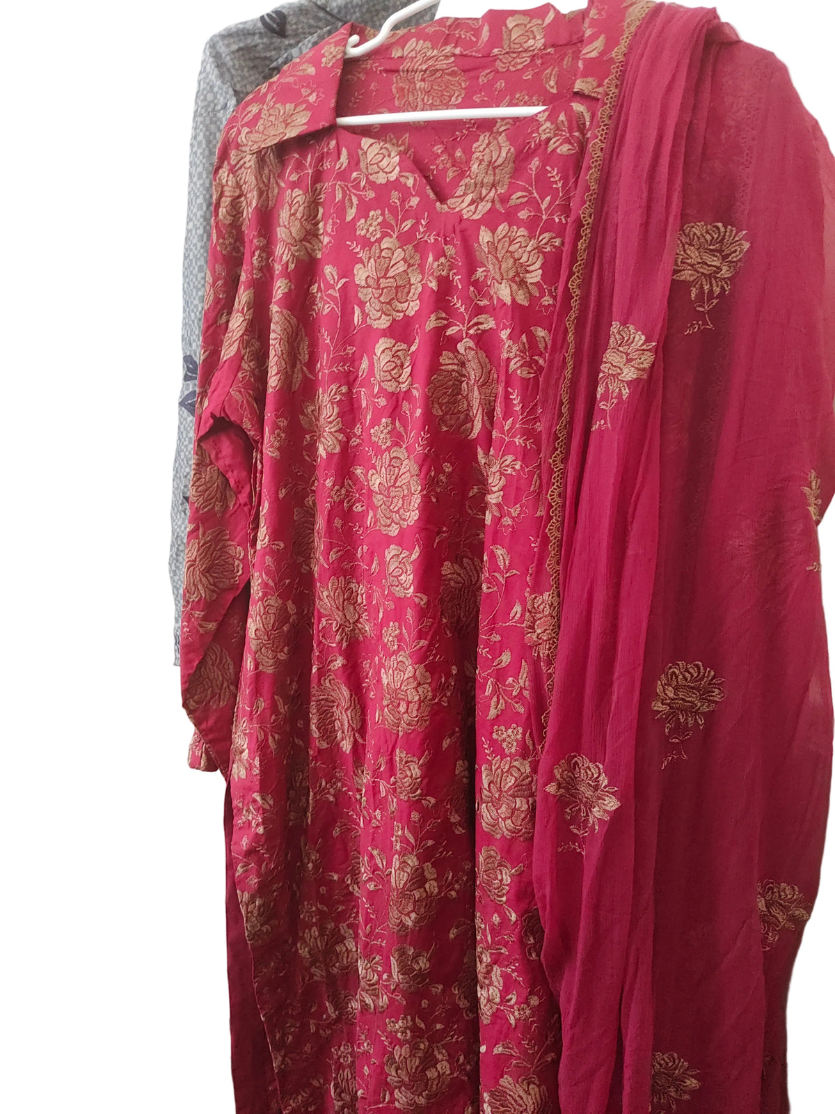 Large embroidery stitched cotton