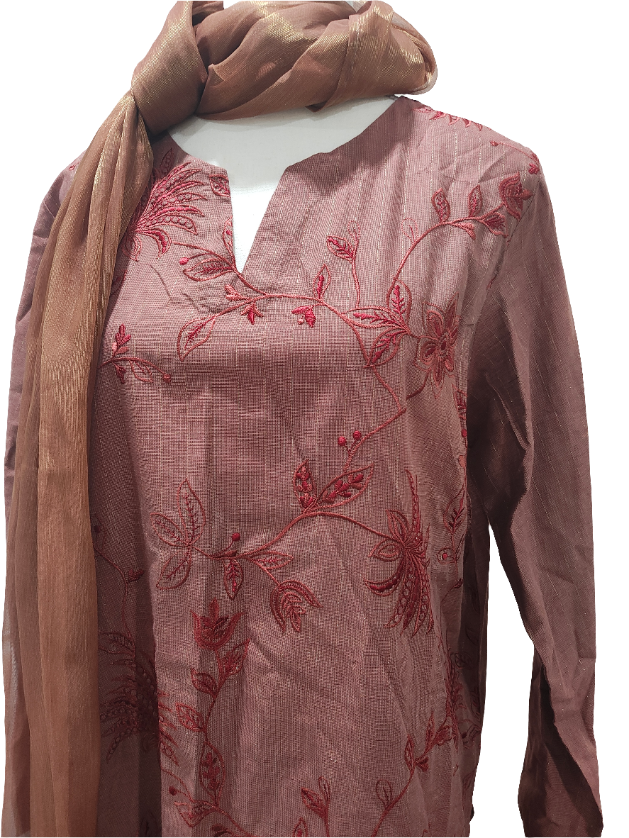 Stitched embroided 2 piece lawn suit medium size