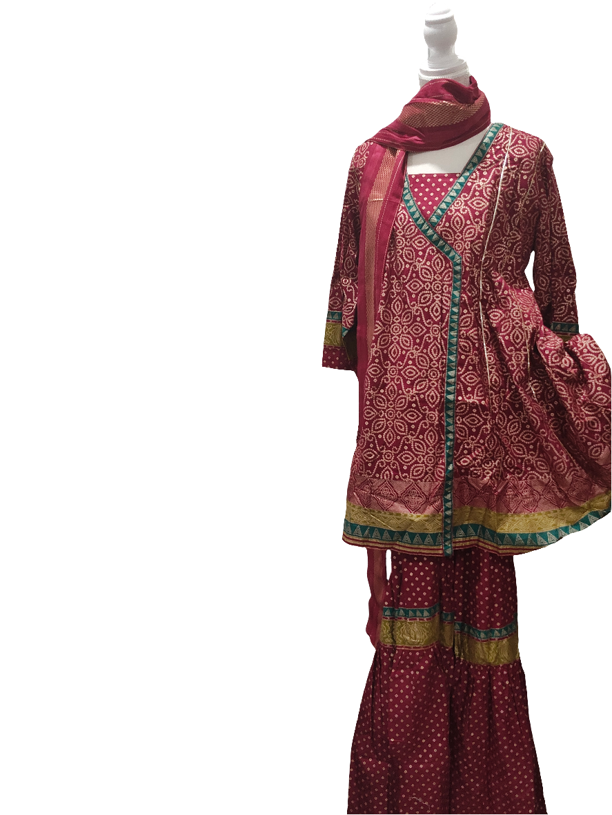 Stitched 3 piece small size lawn gharara