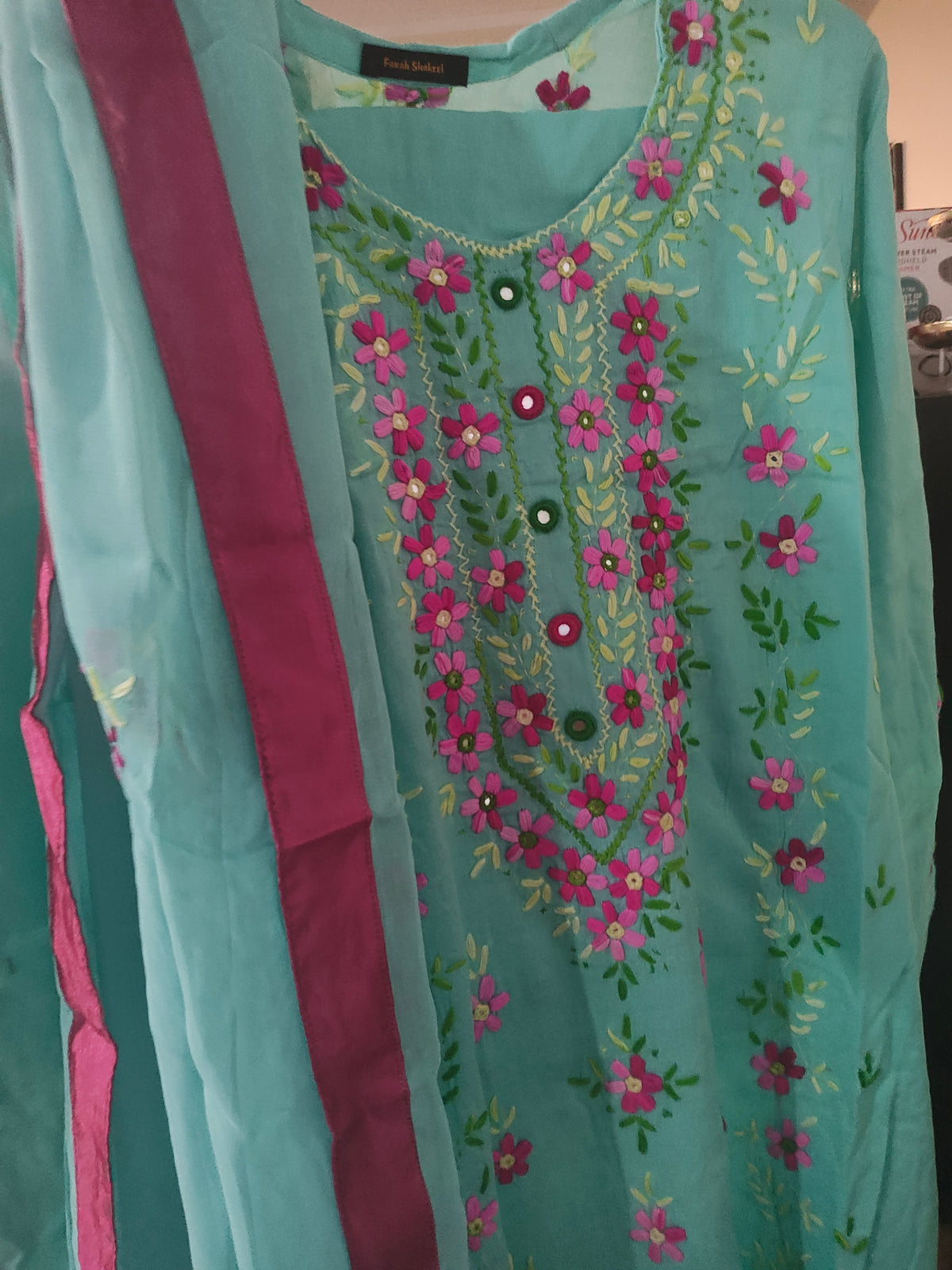 Large lawn embroided stitched