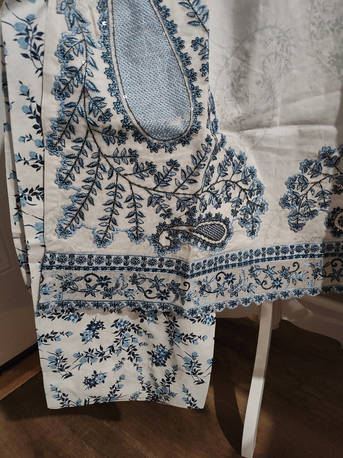 Cotton embroided medium and large