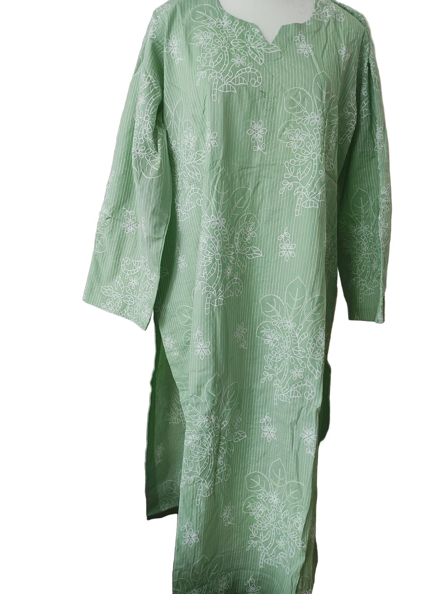 Embroidered front back large cotton stitched