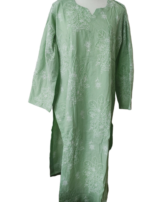 Embroidered front back large cotton stitched