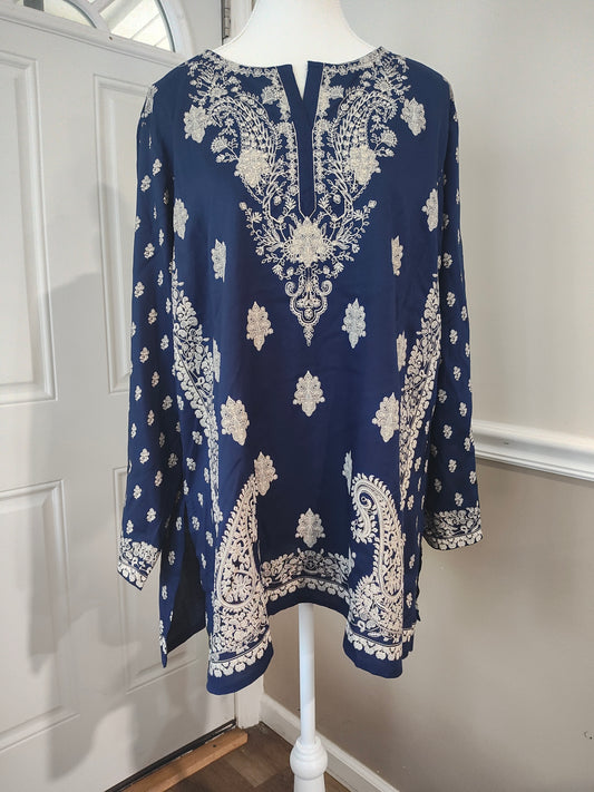 Large 2 piece lawn embroided