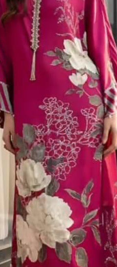 Silk ready to wear large size 3 piece